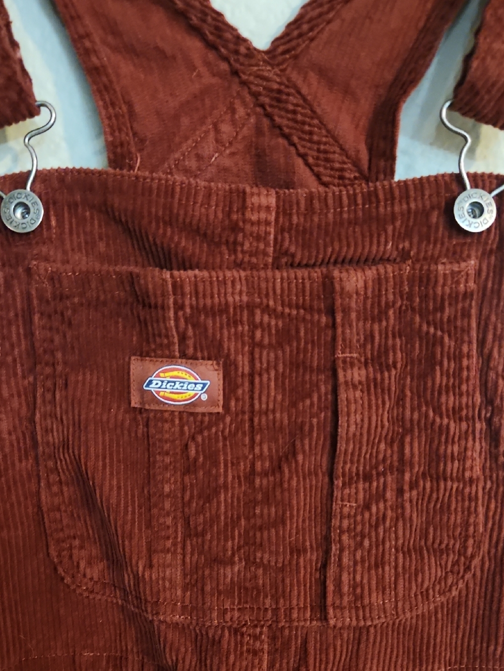 DICKIES Corduroy Overalls - Rust Brown Women's Overalls Size SMALL Relaxed - Picture 3 of 6
